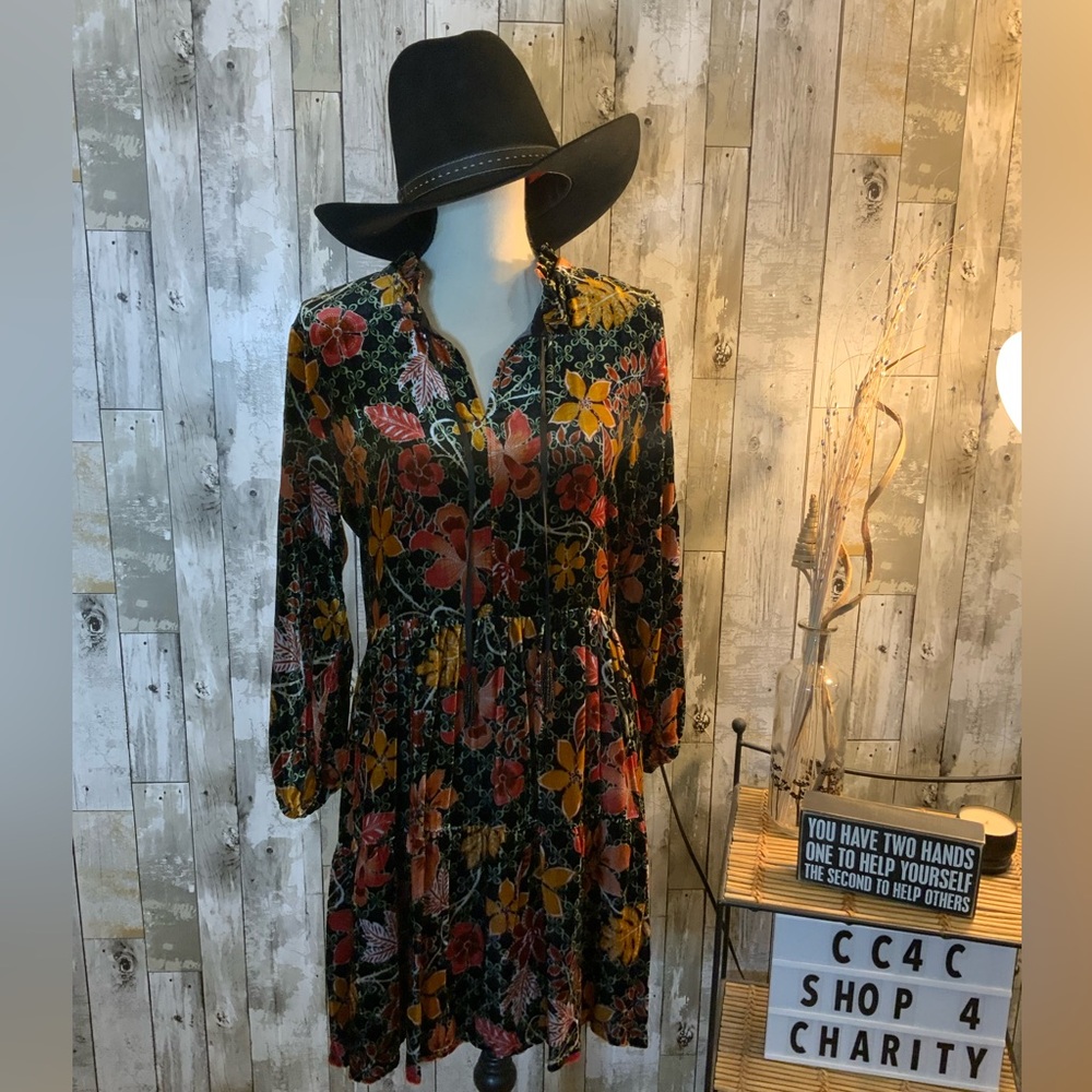 💕💕 Host Pick 💕💕Johnny Was velvet floral dress. Size S